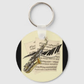 Saxophone & Piano Music Keyring Schlüsselanhänger (Vorderseite)