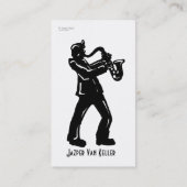 Saxophone Player Black Silhouette Visitenkarte (Rückseite)