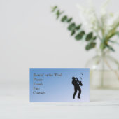 Saxophone Player Business Card Visitenkarte (Stehend Vorderseite)