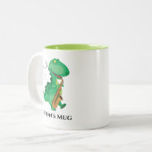 Saxophone Player Dinosaur Zweifarbige Tasse (Vorderseite Links)