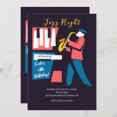 Saxophone Player Einladung (Vorne/Hinten)