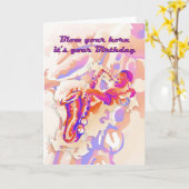 Saxophone Player Geburtstagskarte Karte (Gelbe Blume)