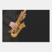 Saxophone Player gibt sächsischen Jazzspieler aus Geschenkpapier Set (Vorderseite 3)