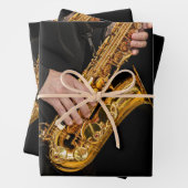 Saxophone Player gibt sächsischen Jazzspieler aus Geschenkpapier Set (Beispiel)