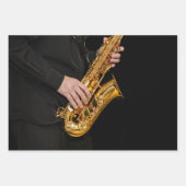 Saxophone Player gibt sächsischen Jazzspieler aus Geschenkpapier Set (Vorderseite)