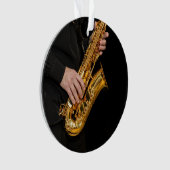 Saxophone Player gibt sächsischen Jazzspieler aus Ornament (Vorderseite)