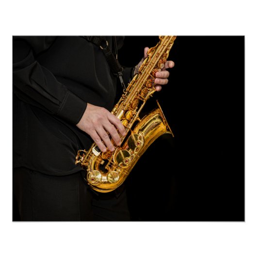 Saxophone Player gibt Saxophonist Jazzspielerin P Poster (Vorderseite)