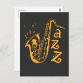 Saxophone Player Jazz Music Lover Musical Notes Postkarte (Vorne/Hinten)