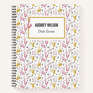 Saxophone Player Musician Jazz Notizblock