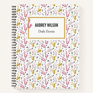 Saxophone Player Musician Jazz Notizblock