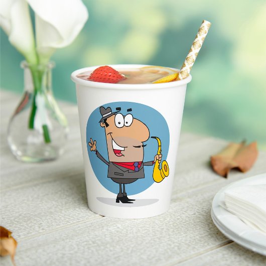 Saxophone Player Musician Pappbecher