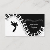 Saxophone Player Musiknotens Klaviertasten Visitenkarte (Vorderseite)