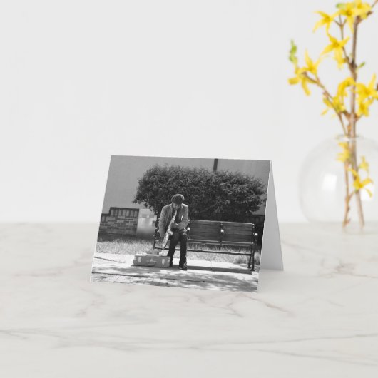 Saxophone Player Note Card Karte (Gelbe Blume)