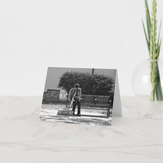 Saxophone Player Note Card Karte (Vorderseite)