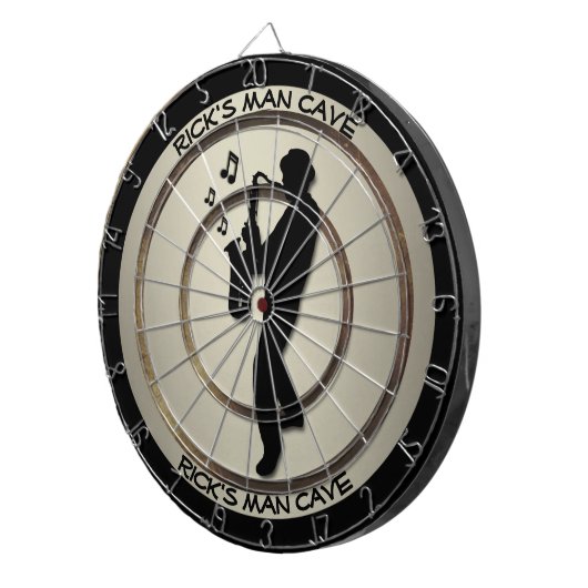 Saxophone Player Personal Man Cave Regulation Dartscheibe (Vorderseite rechts)