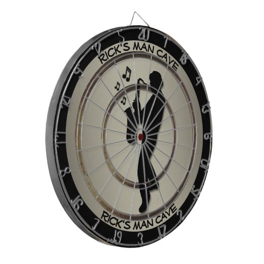 Saxophone Player Personal Man Cave Regulation Dartscheibe (Vorderseite Links)