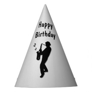 Saxophone Player Silver Birthday Party Partyhütchen