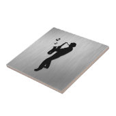 Saxophone Player Silver Fliese (Seite)