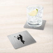 Saxophone Player Silver Rechteckiger Pappuntersetzer (Vor Ort)