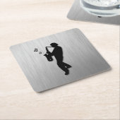 Saxophone Player Silver Rechteckiger Pappuntersetzer (angewinkelt)