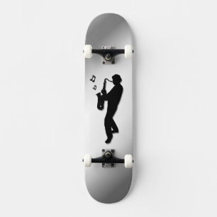 Saxophone Player Silver Skateboard