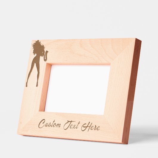 Saxophone Player Woman Etched Frames - Custom Text Geätzte Rahmen (Links)