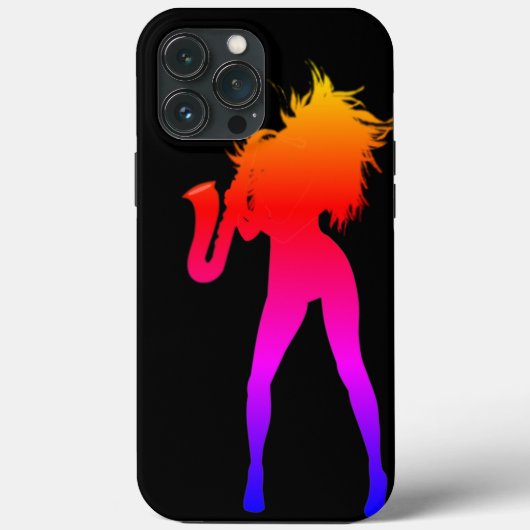 Saxophone Player Woman iPhone Case (Rückseite)
