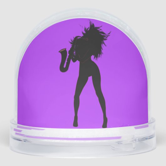 Saxophone Player Woman Schneekugeln (Rückseite)