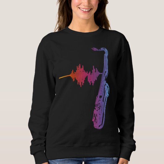 Saxophone Reeds Sound Frequency Saxophonist Mouthp Sweatshirt (Vorderseite)