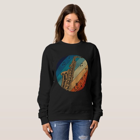 Saxophone Retro Vintage  1 Sweatshirt (Vorne ganz)