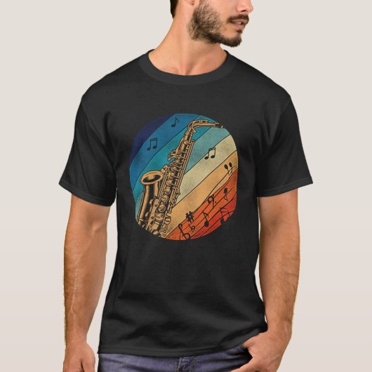 Saxophone Retro Vintage  1 T-Shirt (Vorderseite)