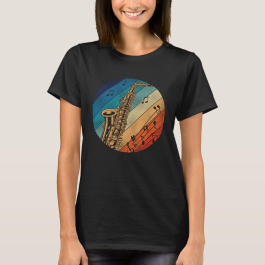 Saxophone Retro Vintage 1 T-Shirt (Vorderseite)