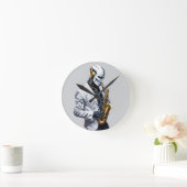 saxophone robot runde wanduhr (Zuhause)
