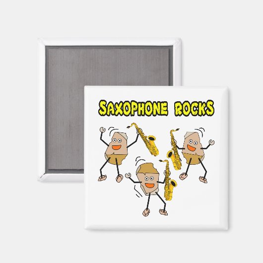 Saxophone Rocks Magnet (Vorderseite/Rückseite)