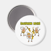 Saxophone Rocks Magnet (Vorderseite/Rückseite)