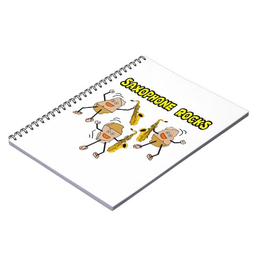 Saxophone Rocks Notizblock (Linke Seite)