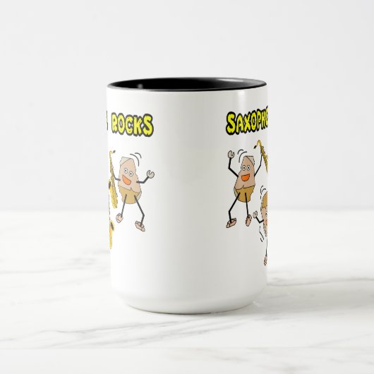 Saxophone Rocks Tasse (Zentrum)
