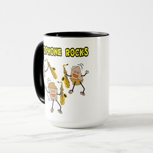 Saxophone Rocks Tasse (Vorderseite Links)