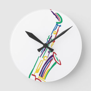 Saxophone Runde Wanduhr