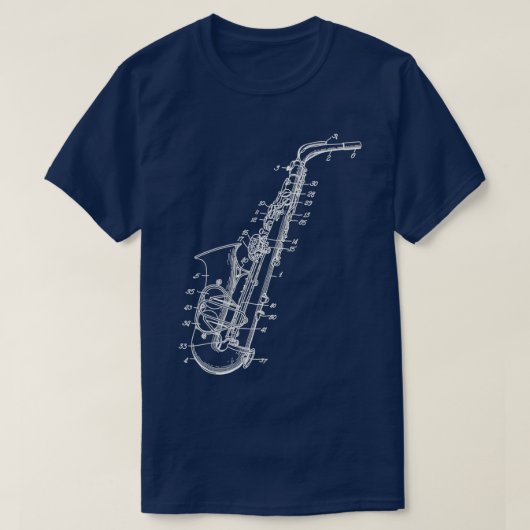 Saxophone Sax Player Illustration T-Shirt (Design vorne)