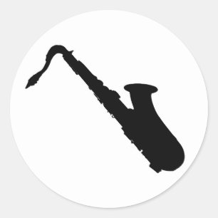 Saxophone-Silhouette Runder Aufkleber