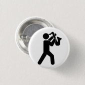Saxophone-Spieler-Button Button (Vorne & Hinten)