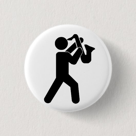 Saxophone-Spieler-Button Button (Vorderseite)
