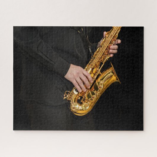 Saxophone-Spieler gibt Saxophonist Jazz ab Puzzle (Horizontal)
