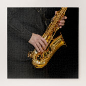 Saxophone-Spieler gibt Saxophonist Jazz ab Puzzle (Horizontal)