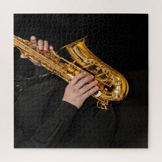 Saxophone-Spieler gibt Saxophonist Jazz ab Puzzle (Vertikal)