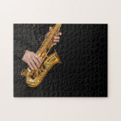 Saxophone-Spieler gibt Saxophonist Jazz ab Puzzle (Horizontal)