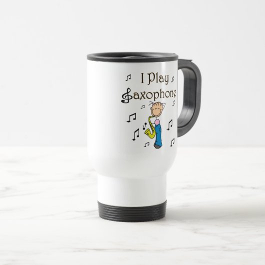 Saxophone-Spieler-Tasse Reisebecher (VorderseiteRechts)
