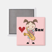 Saxophone-Spielerin - Tshirts und Geschenke Magnet (Vorderseite/Rückseite)