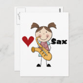 Saxophone-Spielerin - Tshirts und Geschenke Postkarte (Vorne/Hinten)
